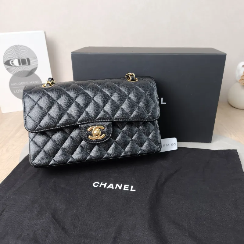 Chanel Crossbody Bag Classic Flap CF Black Grained Calfskin Small 23 × 6 × 14.5 cm — cover view 2 of 6