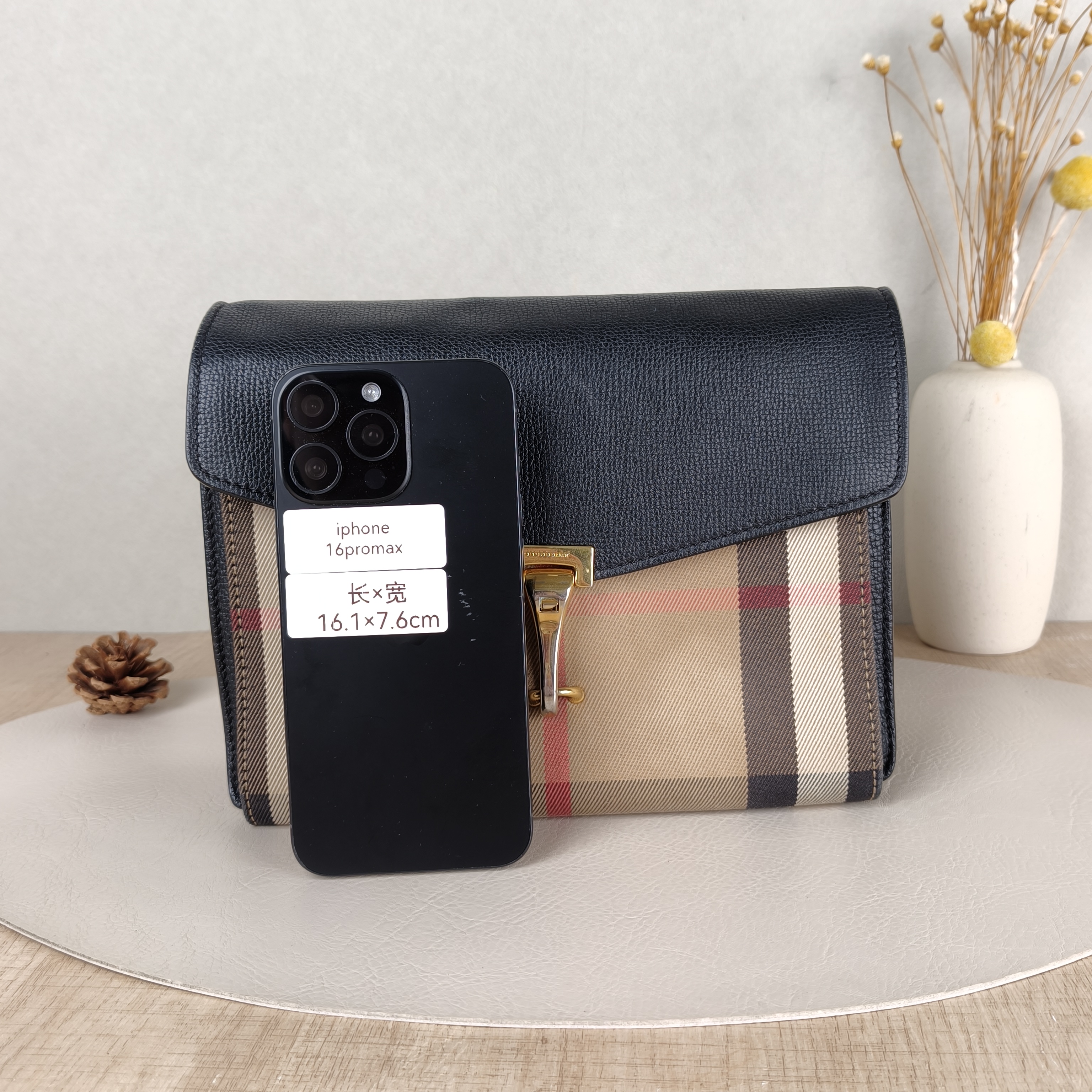 BURBERRY Crossbody Bag Crossbody Bag Monogram Black Canvas One Size24 × 6 × 20 cm — cover view 5 of 5