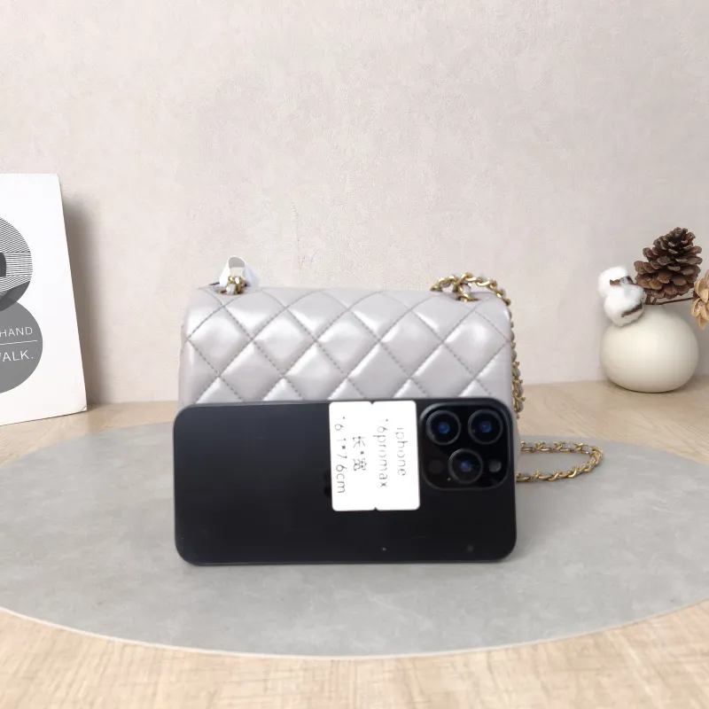 Chanel Crossbody Bag Grey Lambskin One Size17 × 8 × 13.5 cm — cover view 3 of 5