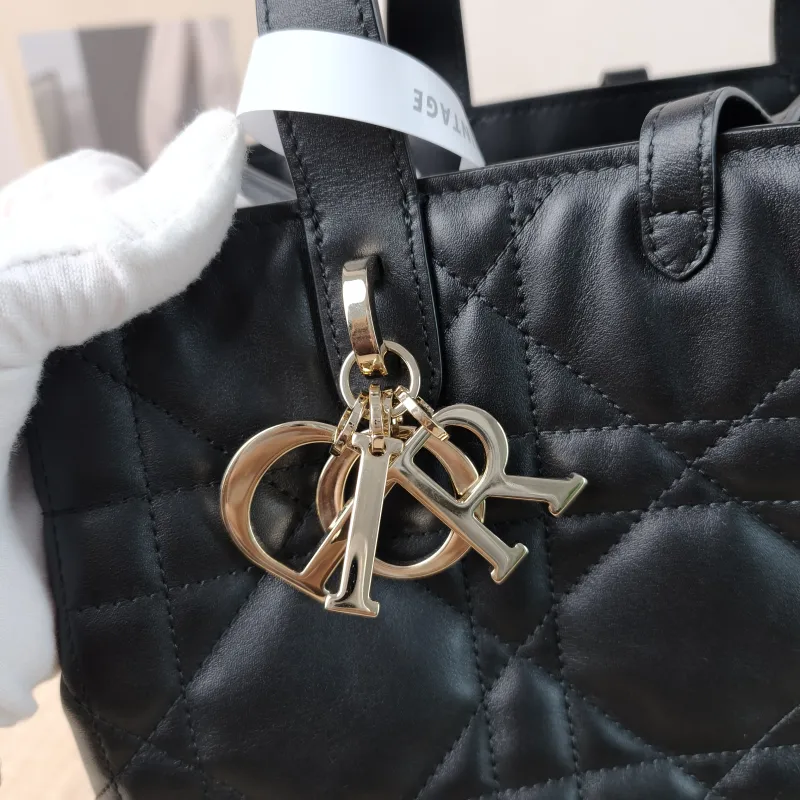 DIOR Top Handle Bag TOUJOURS Edition Black Calfskin Medium 23 × 16 × 24 cm — detail view 2 of 14