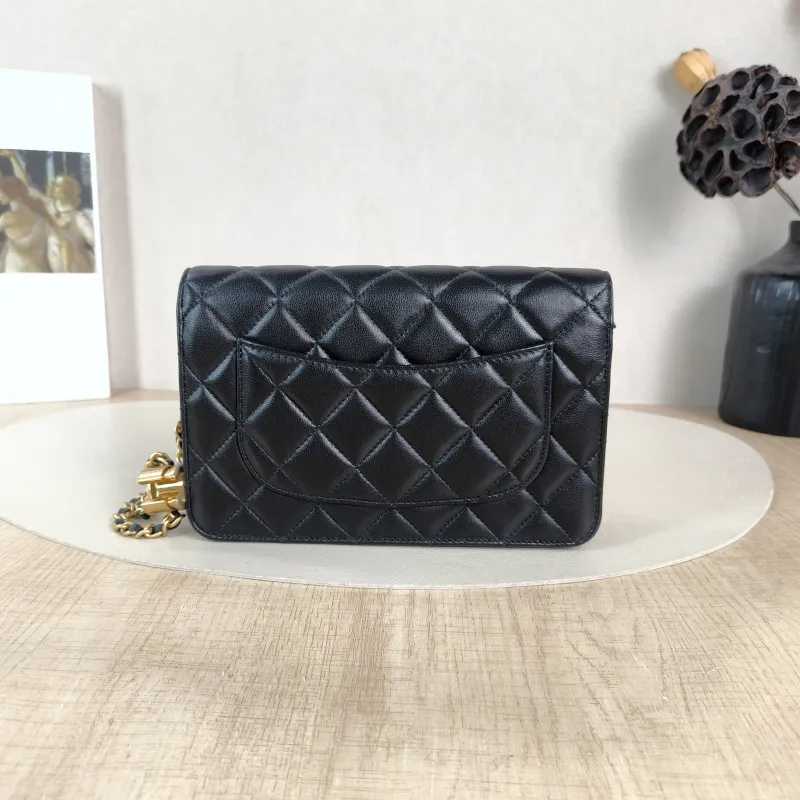 Chanel Crossbody Bag Classic Flap WOC CF WOCWOC Bag C Black Lambskin Mini 19.2 × 3.5 × 12.3 cm — cover view 6 of 6