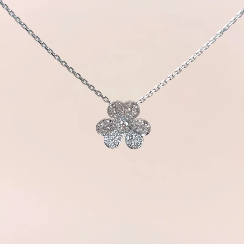 Van Cleef & Arpels Necklace Frivole Collection Pavé Diamond Necklace White Gold 18KW hite Gold Diamond Small42cm