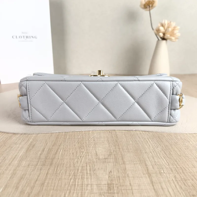 Chanel Crossbody Bag cf Collection Crossbody Bag Blue Lambskin 24.5 × 8 × 16 cm — cover view 4 of 6