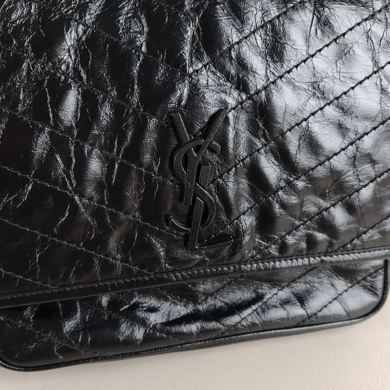 SAINT LAURENT Crossbody Bag Niki D Waxed Leather Calfskin Large 32 × 9 × 23 cm — detail view 10 of 13