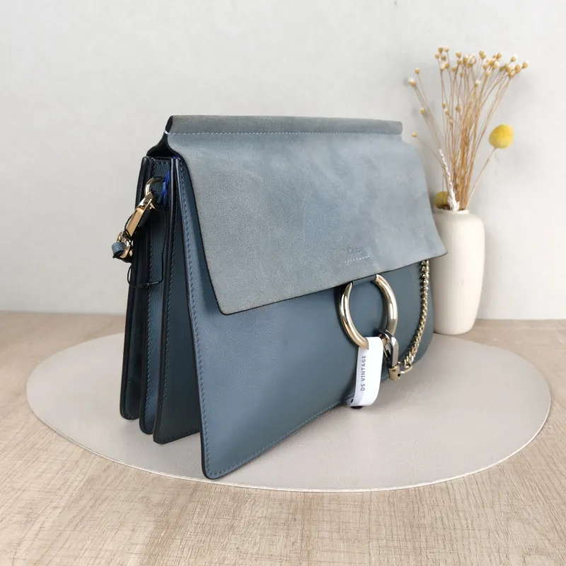 Chloé Shoulder Bag faye Crossbody Bag Grey Suede One Size 32 × 2 × 21.5 cm — cover view 5 of 5