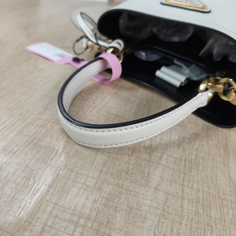 PRADA Shoulder Bag Panier White Calfskin Mini 16 × 10 × 17 cm — detail view 12 of 12