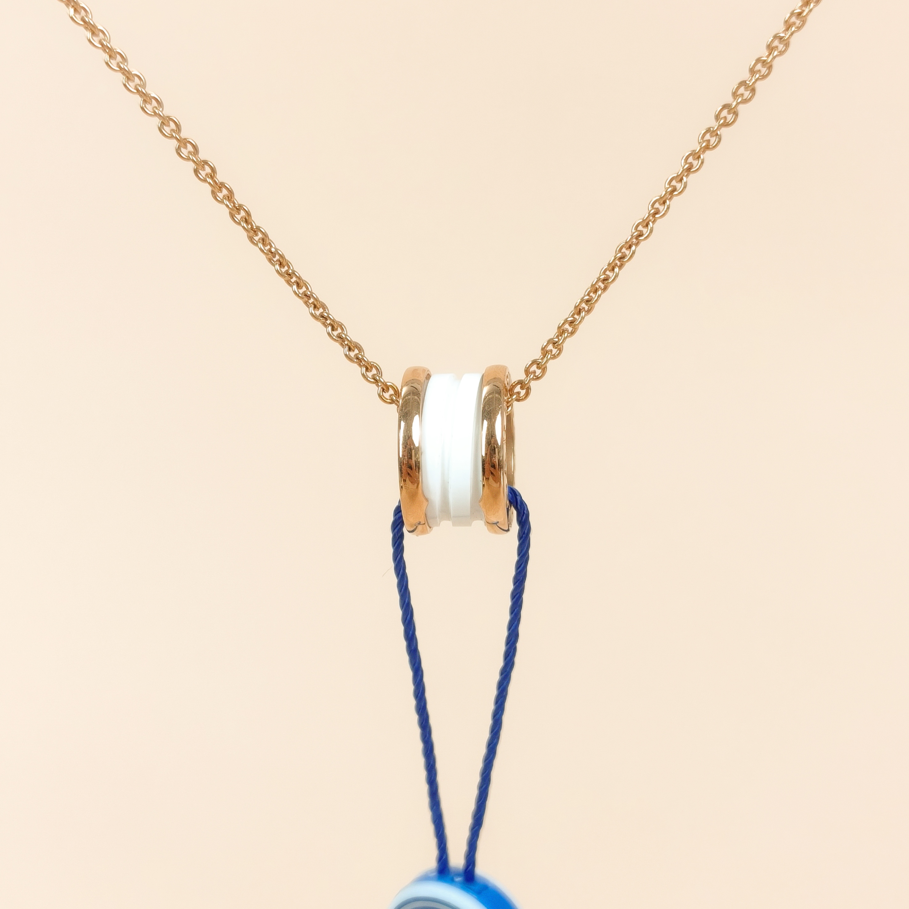Bvlgari Necklace B.ZERO1Collection White Rose Gold 18KR ose Gold One Size45cm