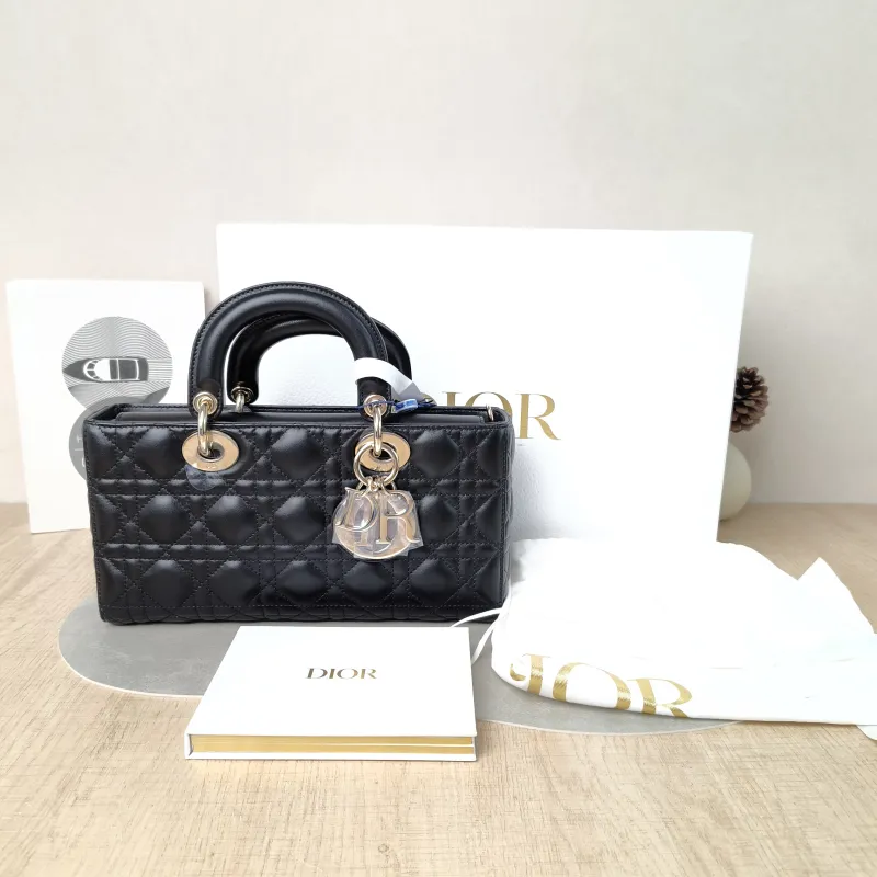 DIOR Crossbody Bag Lady D-Joy Black Lambskin Medium26 × 5 × 13.5 cm — cover view 6 of 6