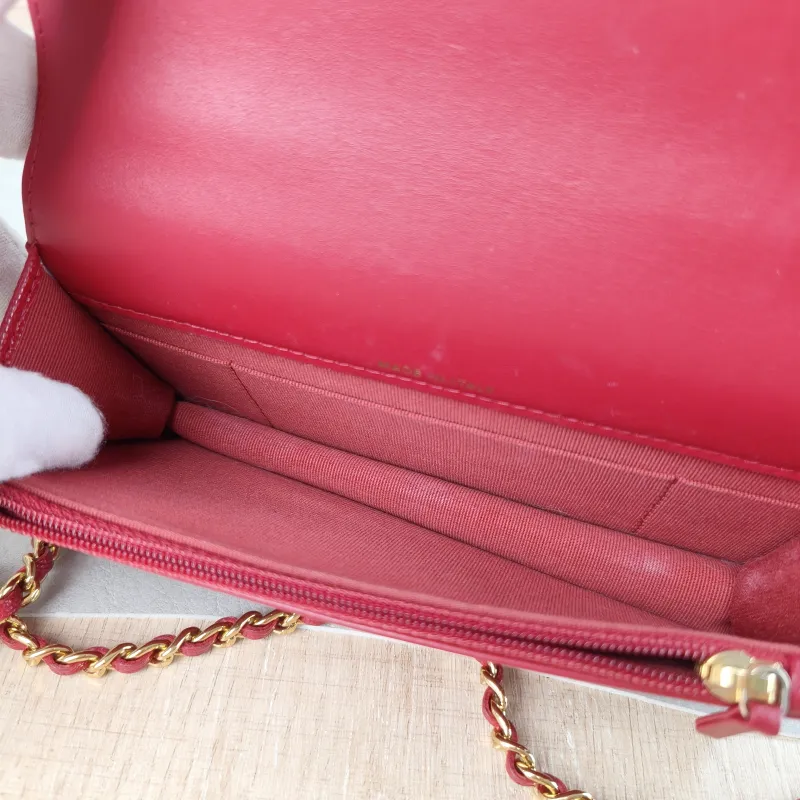 Chanel Crossbody Bag CF woc Crossbody Bag Red Grained Calfskin One Size 17 × 3 × 10 cm — detail view 8 of 11