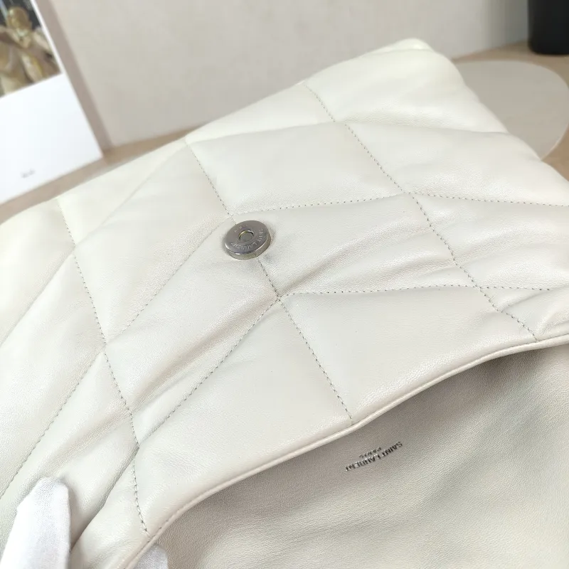 SAINT LAURENT Shoulder Bag PUFFER White Lambskin Small 29 × 11 × 17 cm — detail view 5 of 12