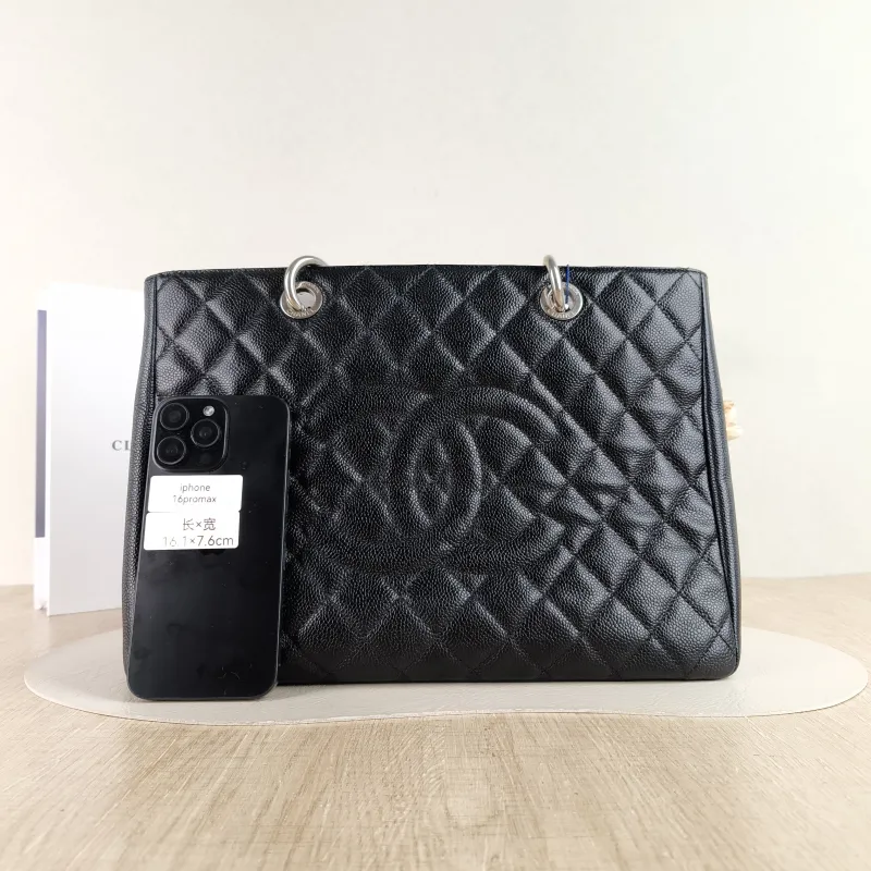 Chanel Shoulder Bag Grand Shopping Tote GST Shopping Tote Black Grained Calfskin Large 33 × 13 × 24 cm 15 — cover view 3 of 5