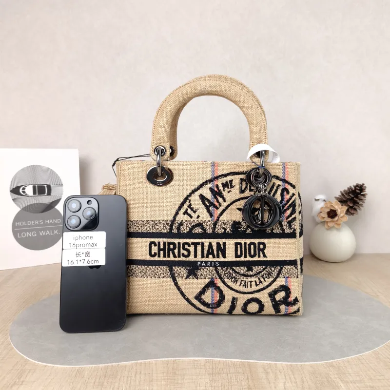 DIOR Top Handle Bag Lady Lady Dior Bag Black Medium 24 × 12 × 21 cm — cover view 2 of 5