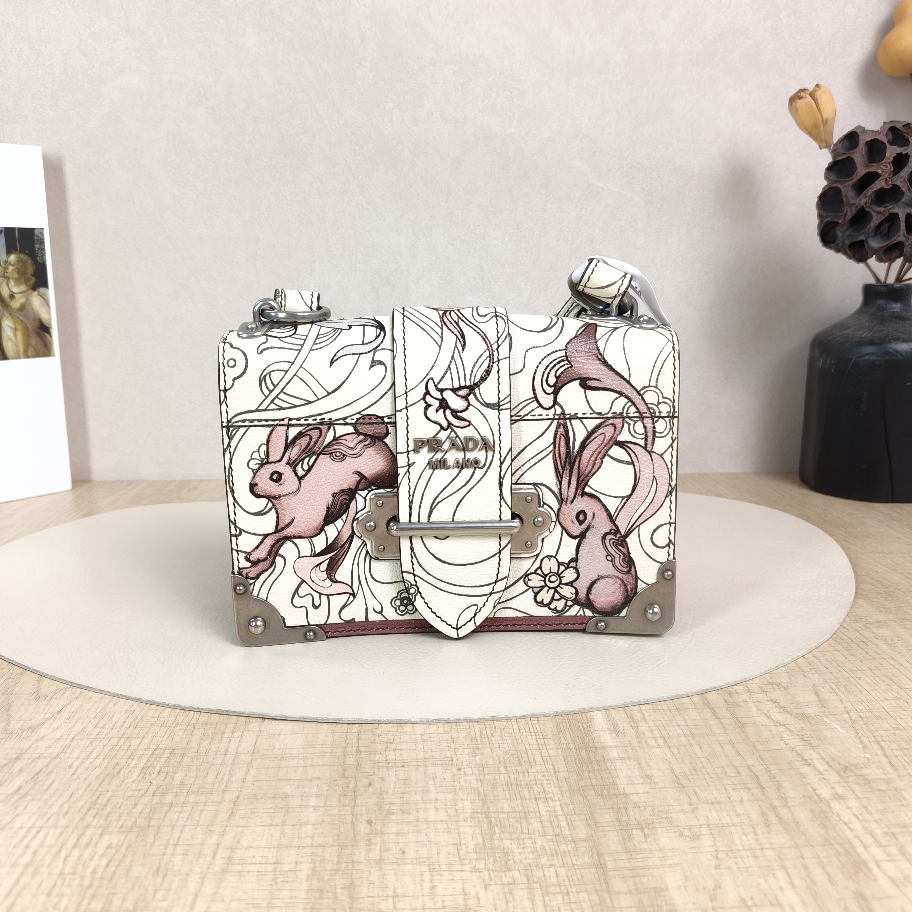 PRADA Shoulder Bag Cahier Box Colorblock Calfskin One Size20 × 6.5 × 13 cm