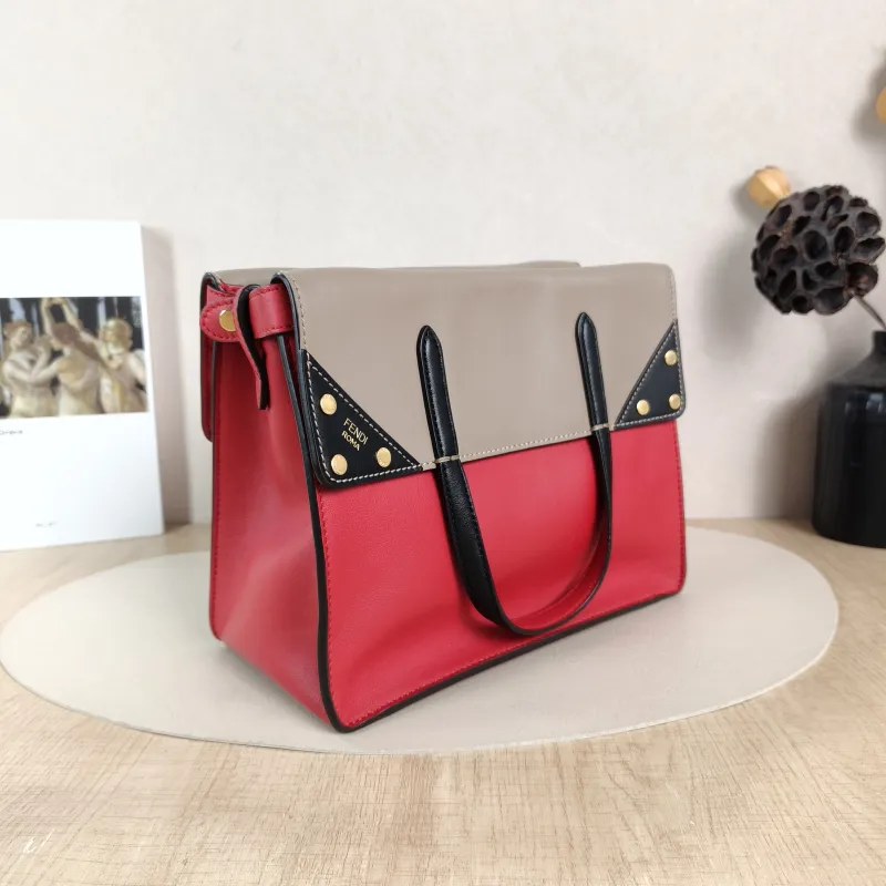 FENDI Crossbody Bag Top Handle Shoulder Crossbody Bag Colorblock Calfskin One Size 25 × 12 × 19.5 cm — cover view 5 of 5