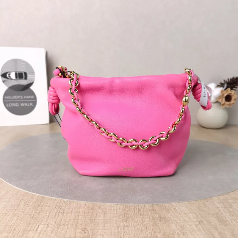 LOEWE Crossbody Bag Flamenco Neon Pink Lambskinmini23 × 5.5 × 17 cm