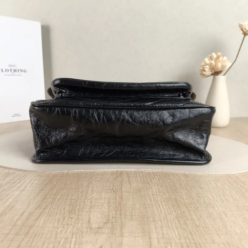 SAINT LAURENT Crossbody Bag Niki D Waxed Leather Calfskin Medium 28 × 8.5 × 20 cm — cover view 4 of 5