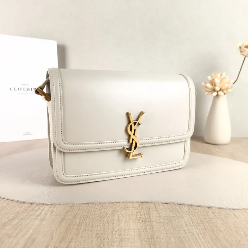 SAINT LAURENT Crossbody Bag Solferino Box Shoulder Bag White Calfskin 23 × 5.5 × 16 cm — cover view 4 of 5