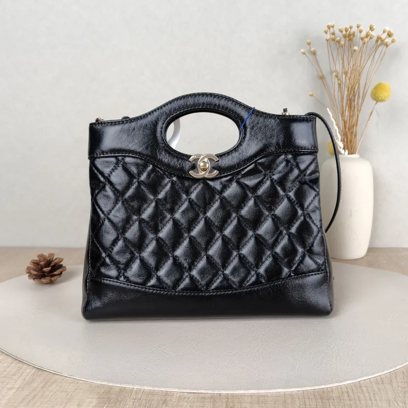 Chanel Crossbody Bag31Bag Black Waxed Leathermini23 × 5.5 × 22 cm