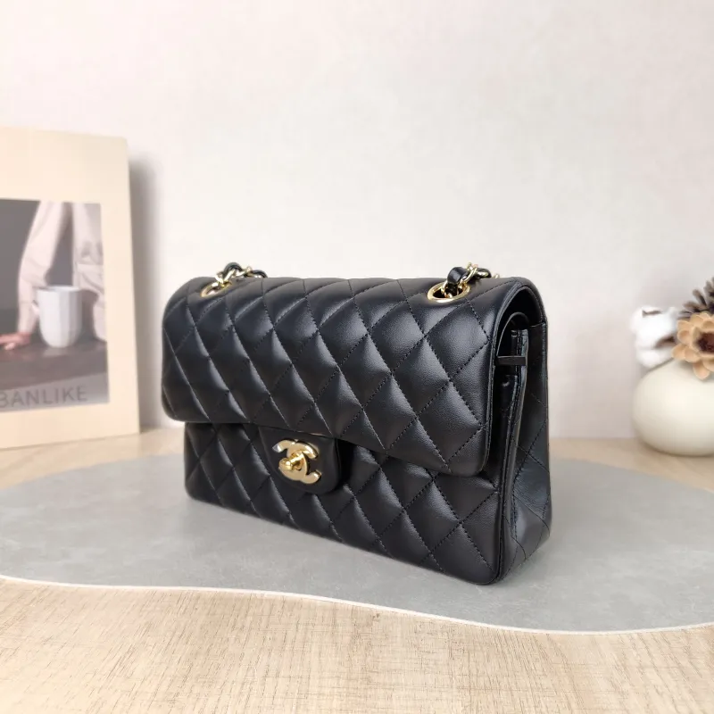 Chanel Crossbody Bag Classic Flap CF Black Lambskin Small 23 × 6 × 14.5 cm — cover view 3 of 6