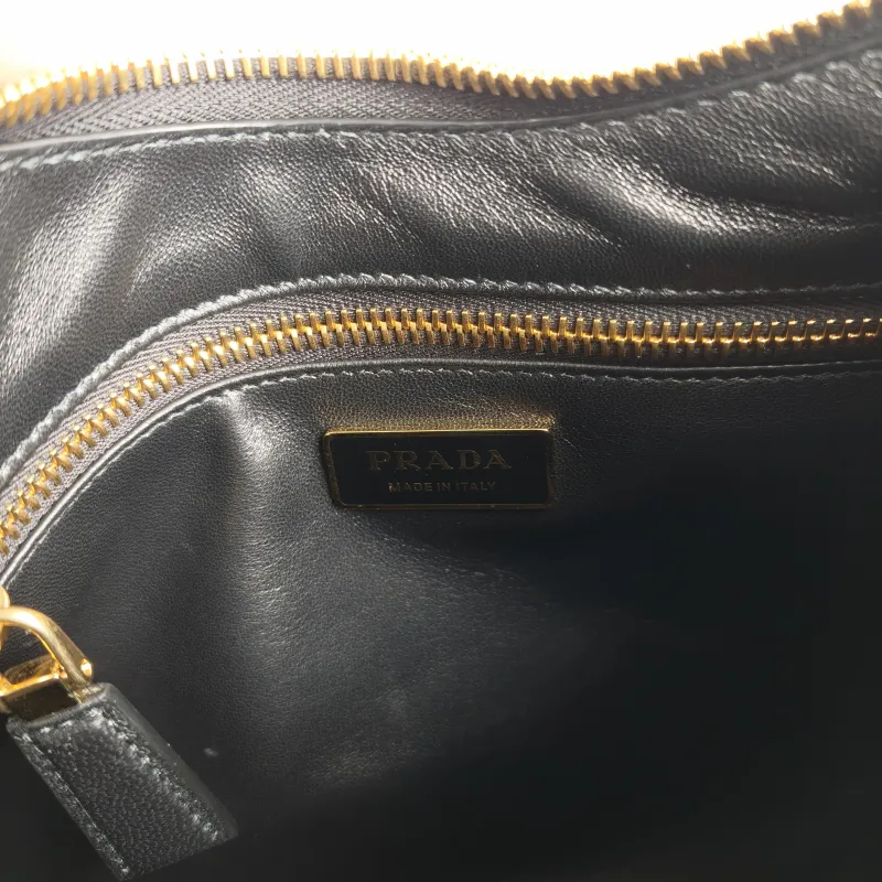 PRADA Shoulder Bag Aimée Black Calfskin 30 × 10 × 22 cm — detail view 3 of 11
