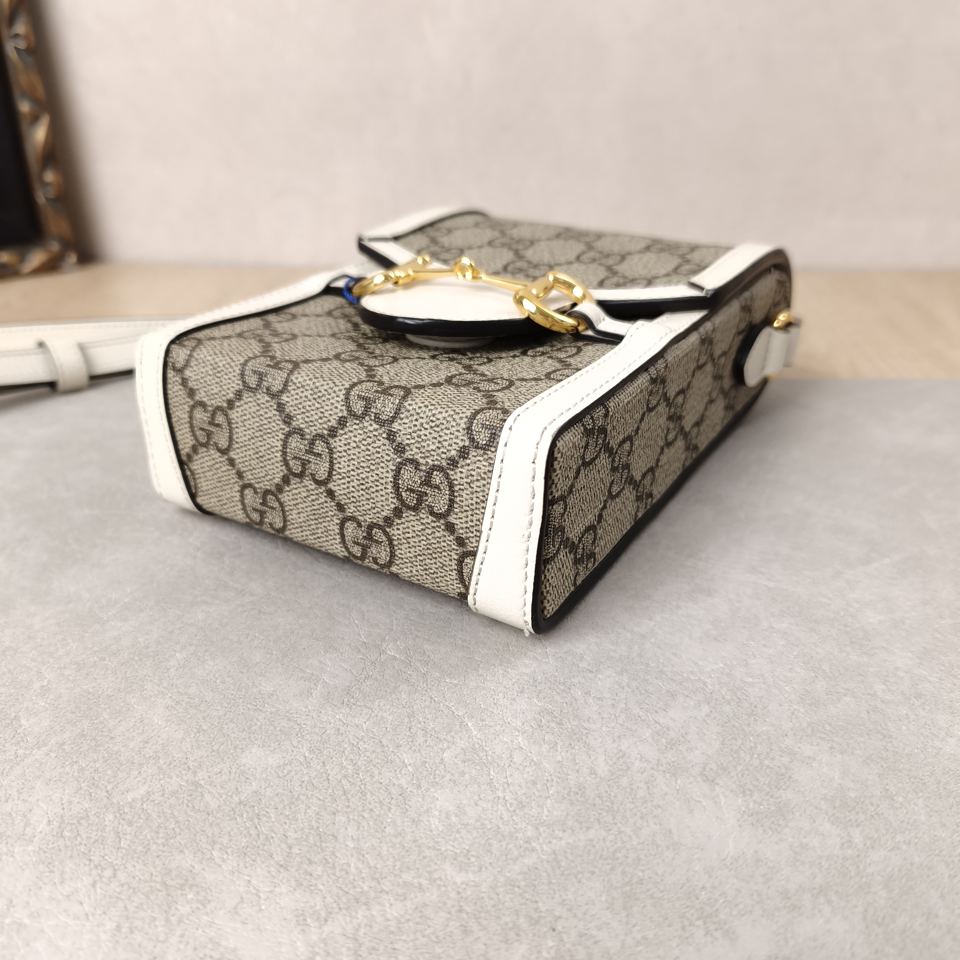 GUCCI Crossbody Bag Horsebit 1955Collection Mini White PV Cmini11.5 × 4 × 17 cm — cover view 6 of 12