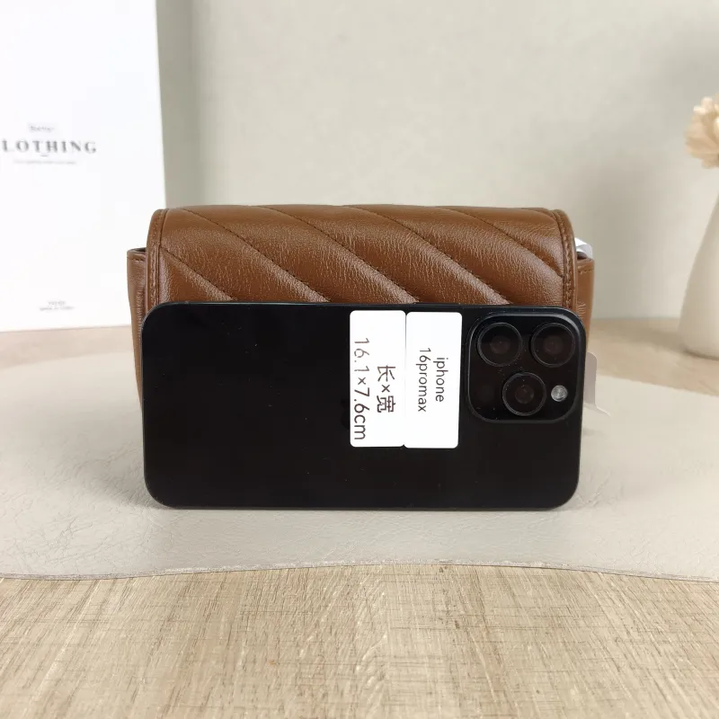 GUCCI Crossbody Bag GG Marmont Mini Marmont Mini Caramel Calfskin Mini 16.5 × 4.5 × 9.5 cm — cover view 4 of 5
