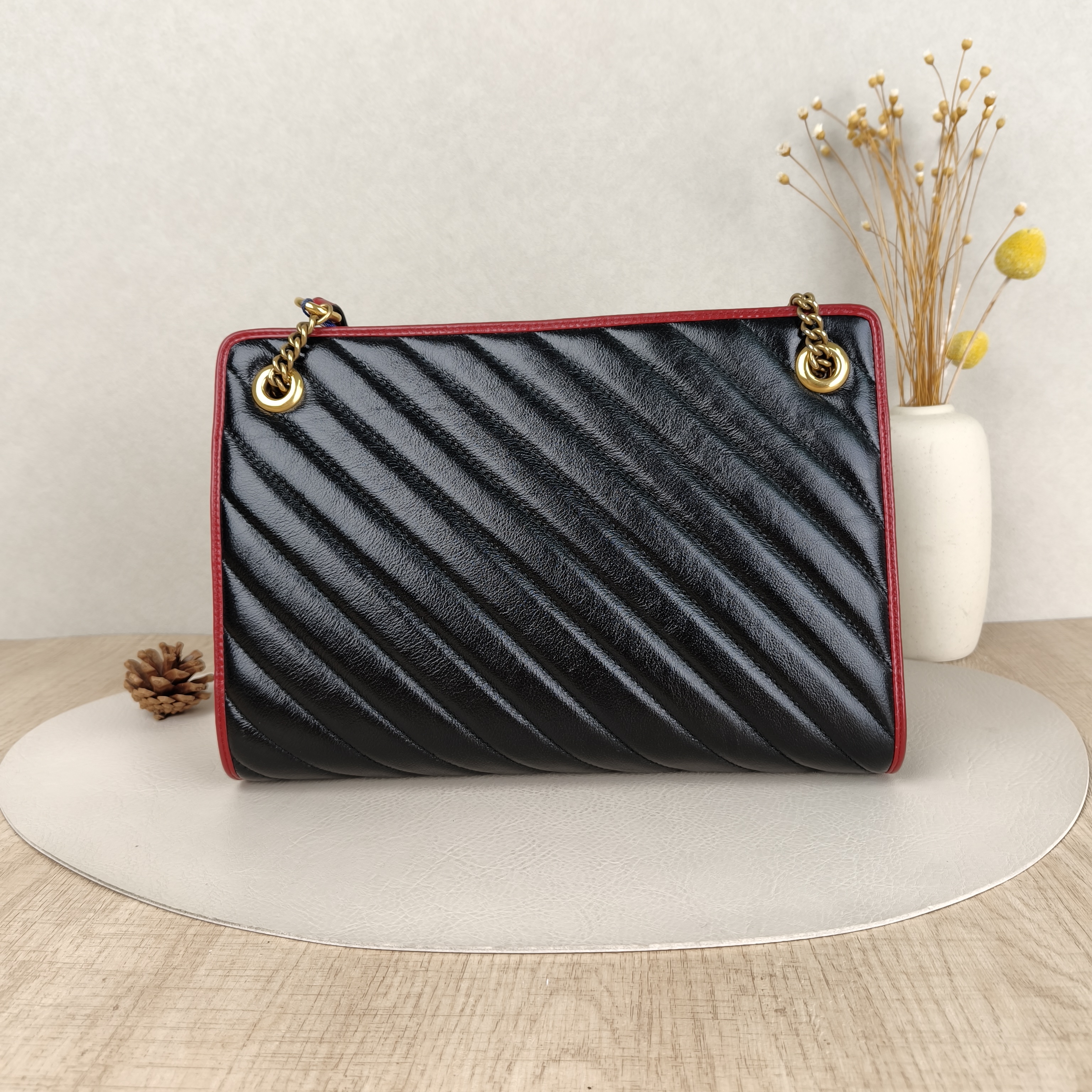 GUCCI Crossbody Bag Black Calfskin28 × 5.5 × 19 cm — cover view 4 of 5