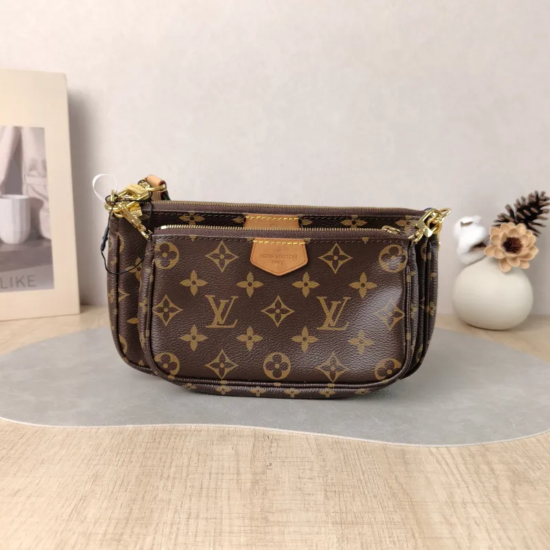 Louis Vuitton Crossbody Bag Multi Pochette Accessoires Shoulder Strap PVC Small 24 × 4 × 13.5 cm