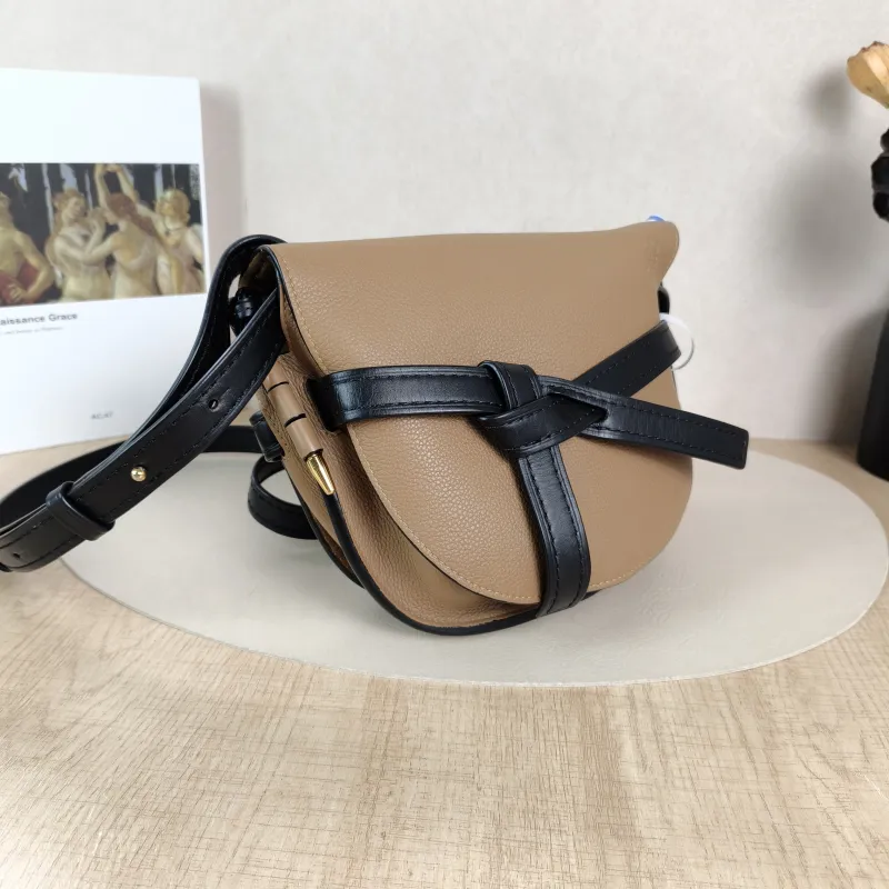 LOEWE Crossbody Bag Gate Brown Black Calfskin Medium25 × 11.5 × 19 cm — cover view 3 of 5