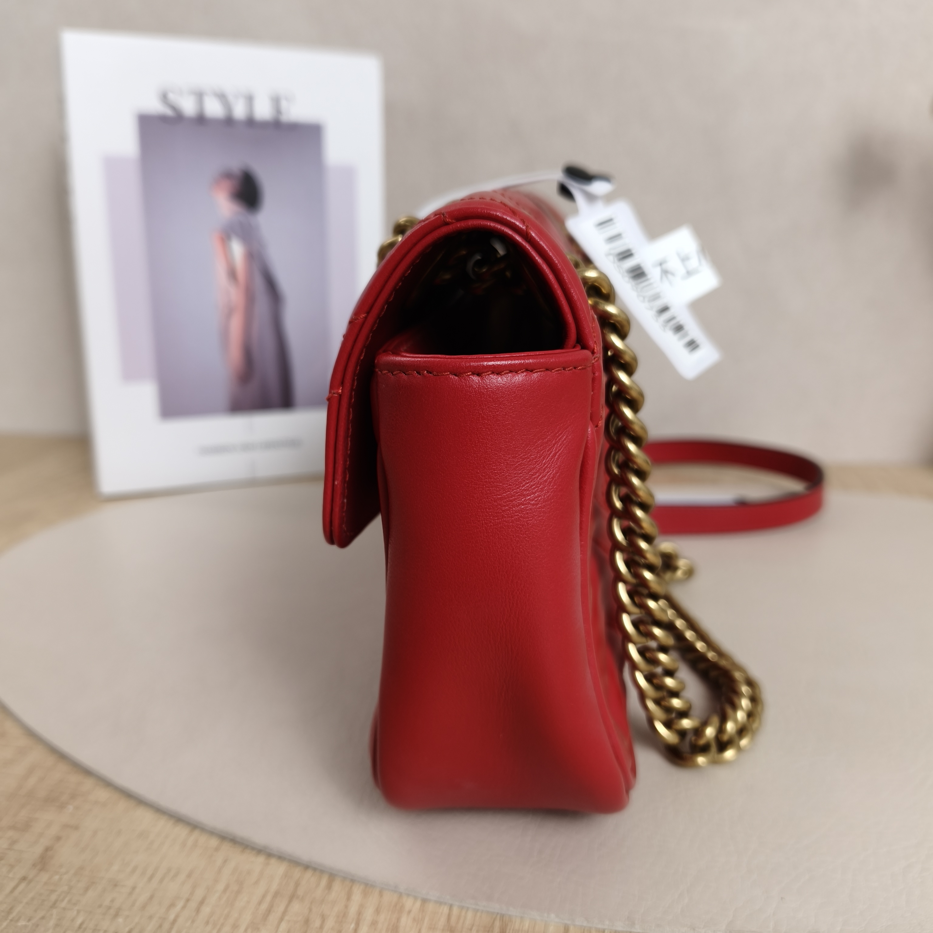GUCCI GG Marmont Marmont22Small Red Lambskin · Dust Bag · 22 × 6 × 13 cm — cover view 5 of 12