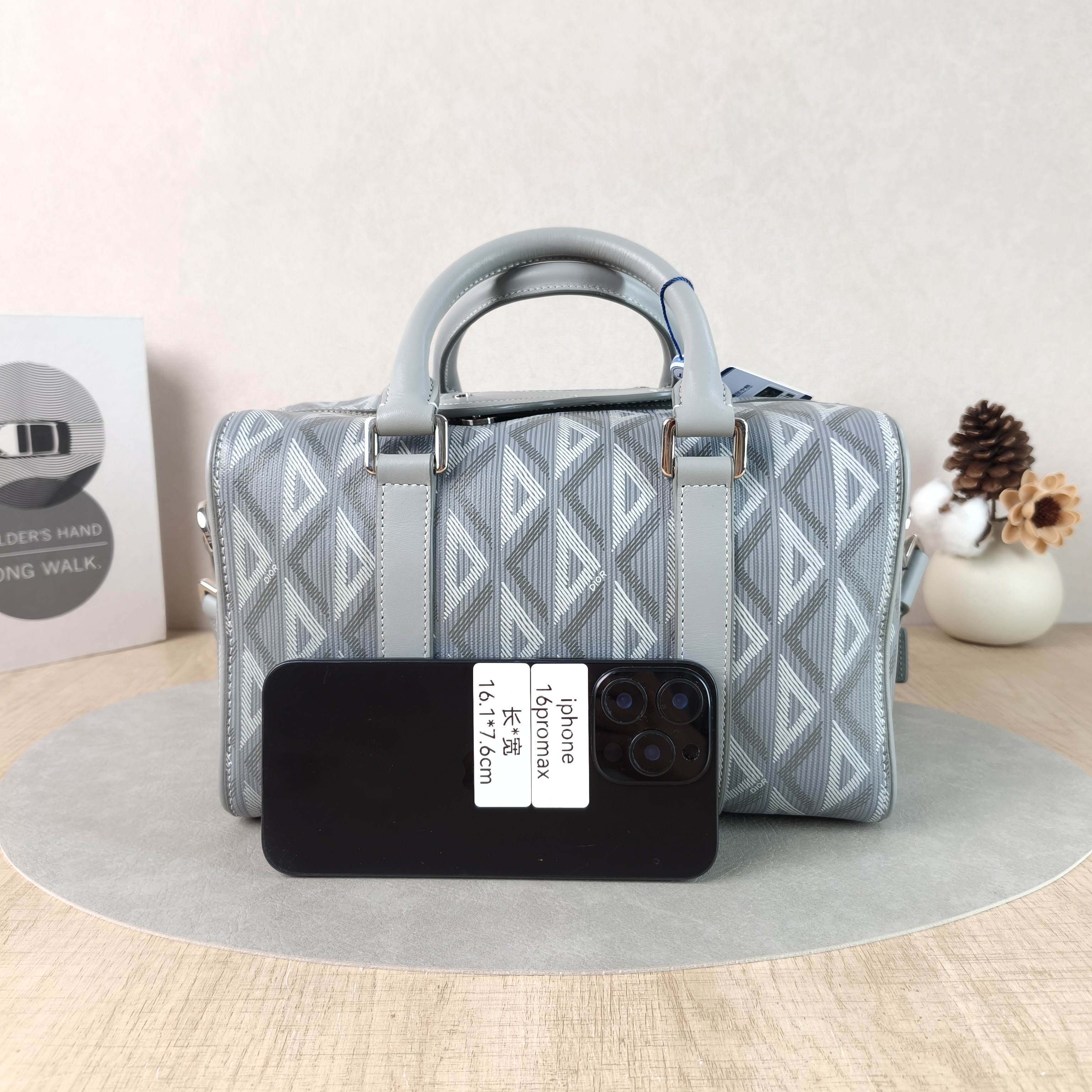 DIOR Top Handle Bag Lingot 26 Shoulder Bag Grey PVC One Size26 × 14.5 × 16 cm — cover view 4 of 5