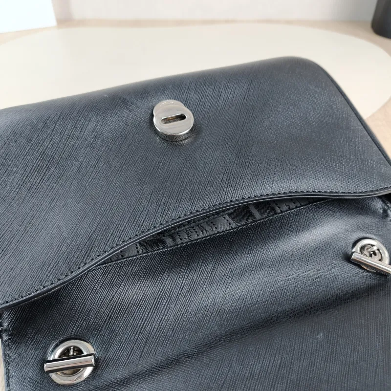 FERRAGAMO Shoulder Bag Shoulder Bag Black Calfskin One Size 24 × 6 × 14 cm — detail view 14 of 14