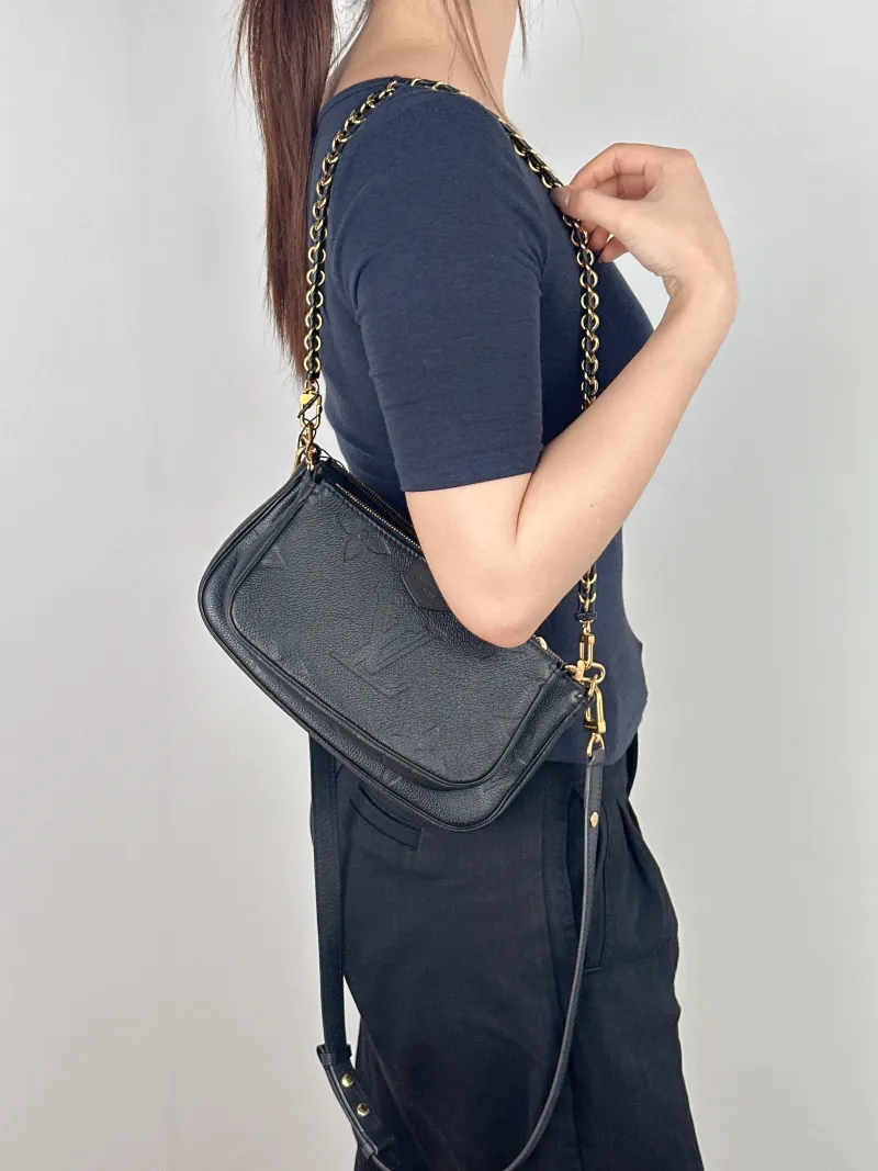 Louis Vuitton Crossbody Bag Multi Pochette Accessoires Black Calfskin Small25 × 4.5 × 14.5 cm — on-model view 2 of 2