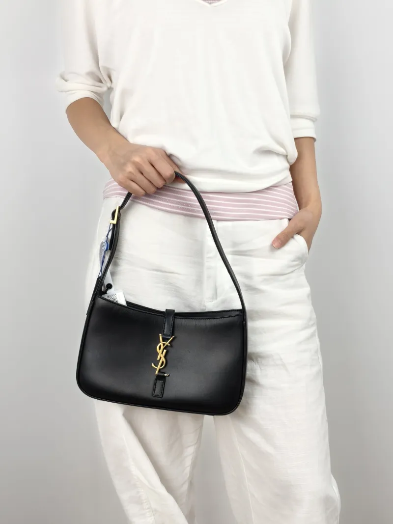 SAINT LAURENT Shoulder Bag LE 5 À 7 Black Calfskin Small23 × 6.5 × 16 cm — on-model view 1 of 2