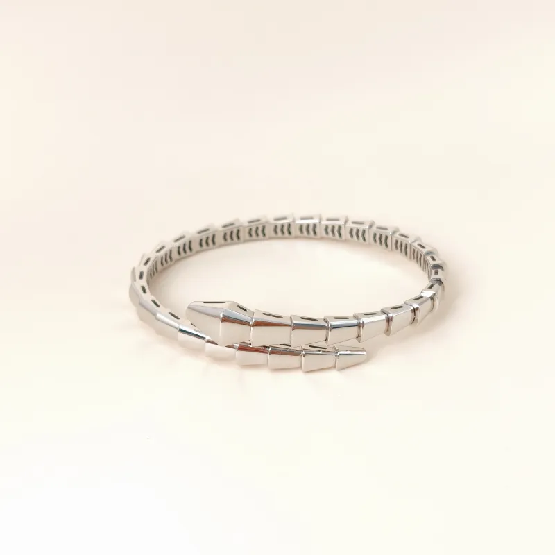 Bvlgari Bangle Serpenti Viper Collection Bangle White Gold 18KW hite Gold One Size 15