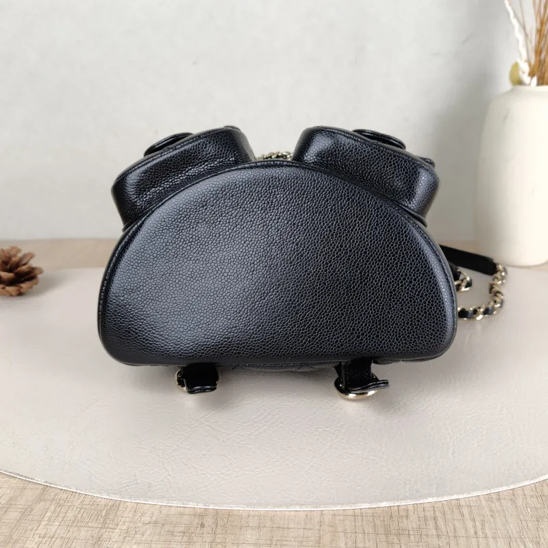 Chanel Backpack Duma Black Grained Calfskin Small18 × 9.5 × 19 cm — cover view 5 of 5