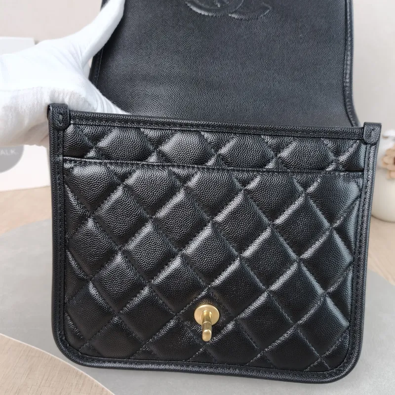 Chanel Backpack Backpack Black Grained Calfskin One Size 22 × 7 × 19.5 cm — detail view 11 of 13
