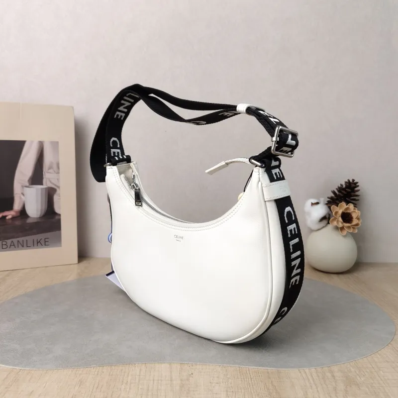 CELINE Shoulder Bag White Calfskin One Size 23 × 7 × 13 cm — cover view 4 of 5