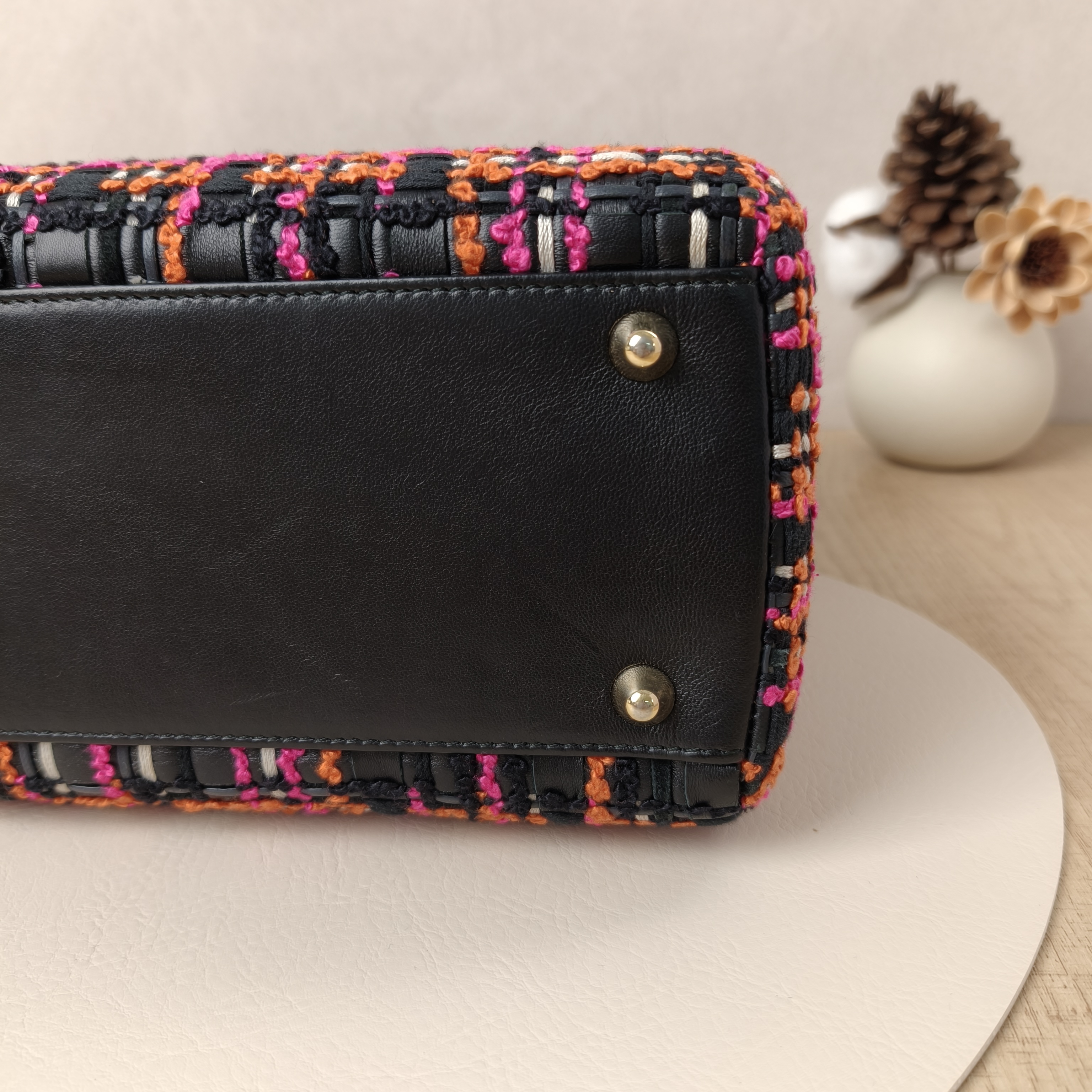 DIOR Top Handle Bag Lady Lady Dior Bag Black Lambskin Woven32 × 11 × 25 cm — cover view 4 of 9