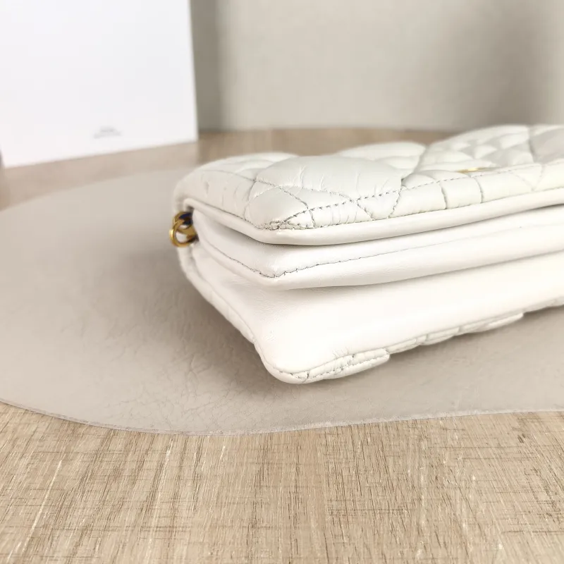 DIOR Crossbody Bag Caro Chain Bagwoc White Calfskin One Size 19.5 × 6.5 × 11 cm — detail view 7 of 11