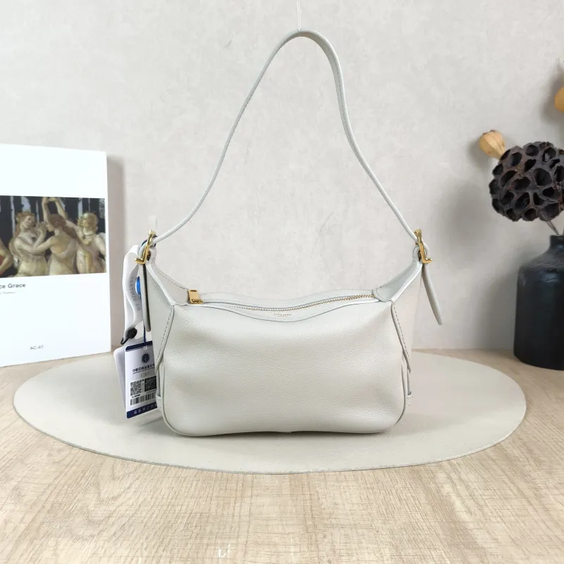 CELINE Shoulder Bag Romy Hobo Shoulder Bag White CC alfskin Small 20 × 5.5 × 15 cm