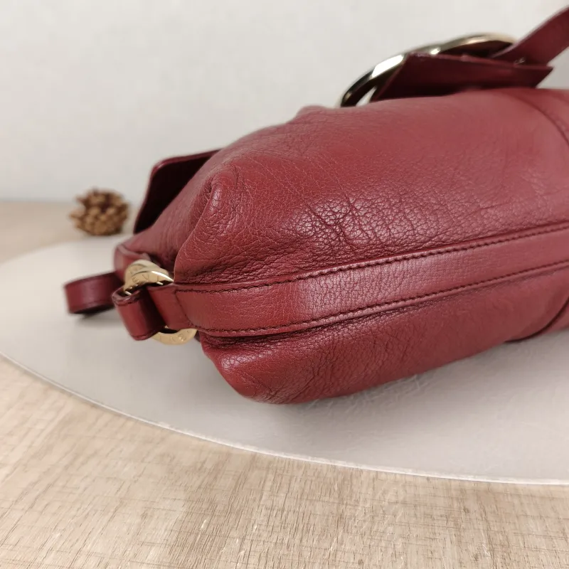 Bvlgari Top Handle Bag Vintage Crossbody Bag Burgundy Calfskin One Size30 × 6 × 17 cm — detail view 3 of 13