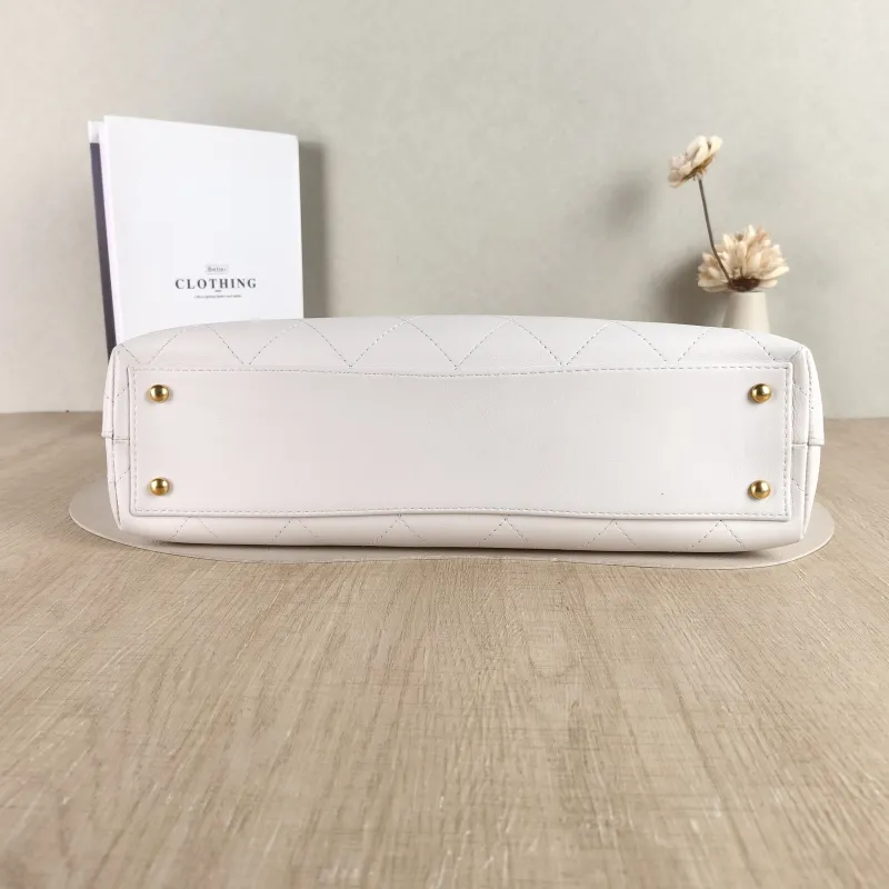 Chanel Top Handle Bag White Calfskin Large 38 × 11 × 27 cm — cover view 3 of 5