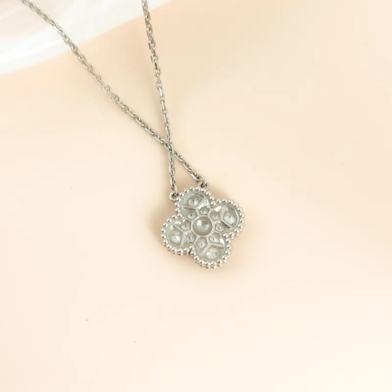 Van Cleef & Arpels Necklace Alhambra White Gold 18KW hite Gold Diamond Vintage Small 41cm — cover view 10 of 10