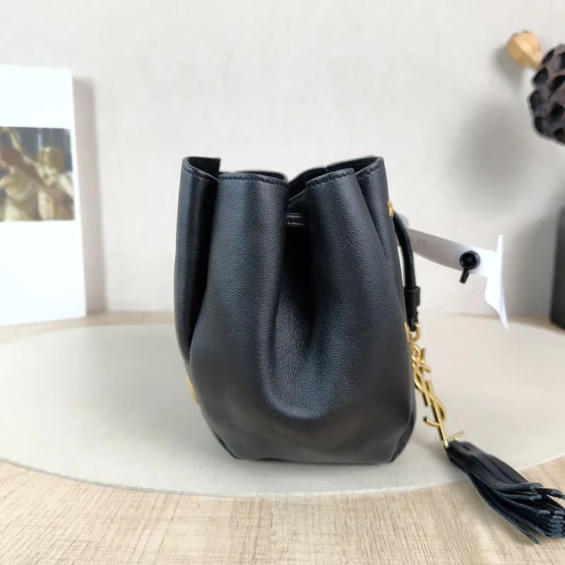 SAINT LAURENT Shoulder Bag Bucket Bag Black Calfskin One Size9 × 8 × 15 cm — detail view 1 of 10