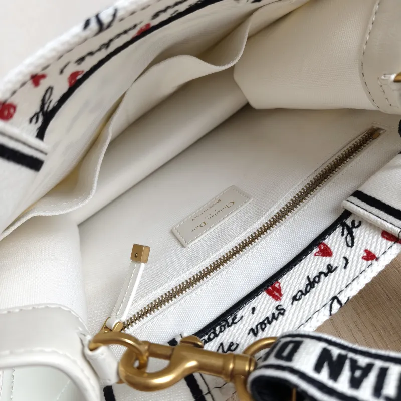 DIOR Top Handle Bag Book Tote Shoulder Strap Edition Colorblock Canvas · Calfskin One Size 26.5 × 14 × 22 cm — detail view 8 of 13