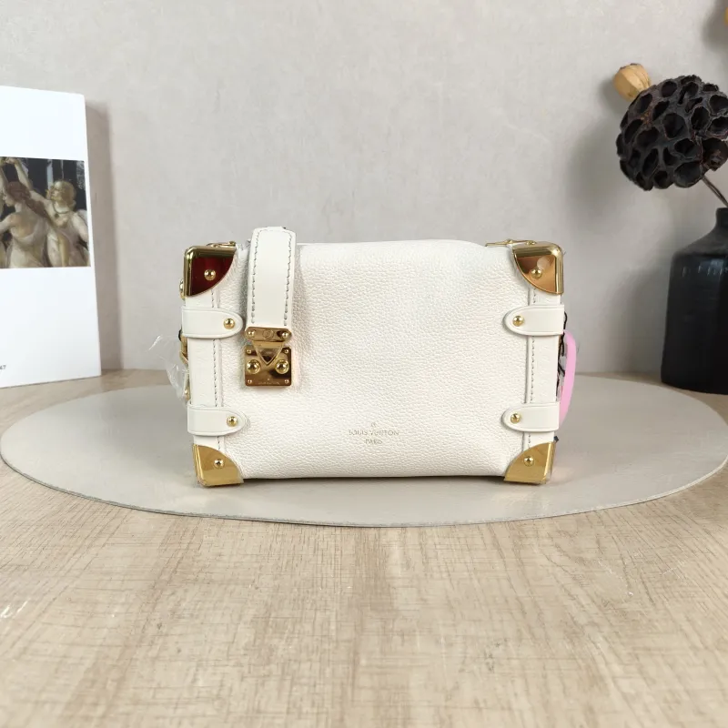 Louis Vuitton Crossbody Bag Side Trunk Box Calfskin Small 19 × 7.5 × 12.5 cm