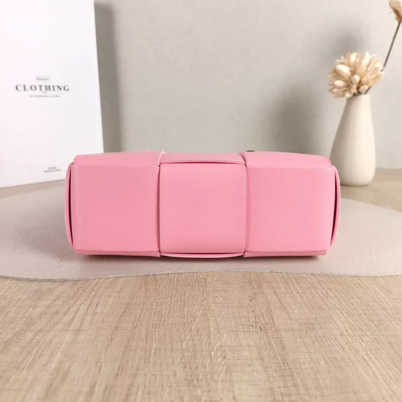 Bottega Veneta Top Handle Bag Arco Woven Tote Bag Pink Lambskin Mini 20 × 7 × 13 cm — cover view 3 of 5