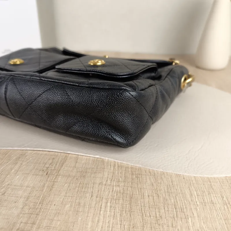 Chanel Shoulder Bag 25p hobo Black Grained Calfskin Small 24 × 5 × 19 cm — detail view 3 of 12