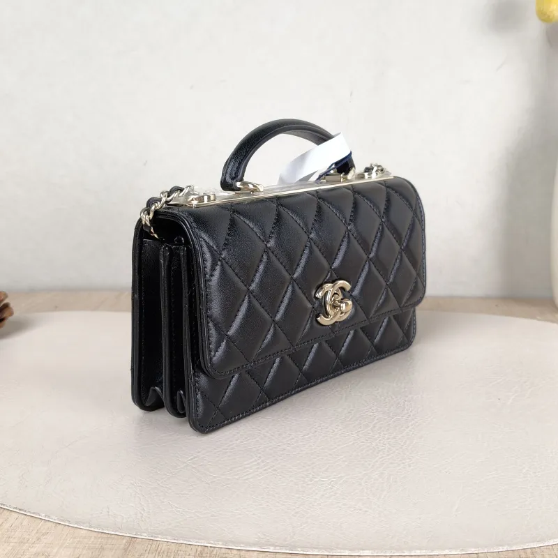 Chanel Crossbody Bag trendy cc woc Black Lambskin Mini 19.2 × 3.5 × 12.3 cm — cover view 2 of 6